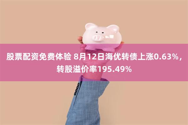 股票配资免费体验 8月12日海优转债上涨0.63%，转股溢价率195.49%