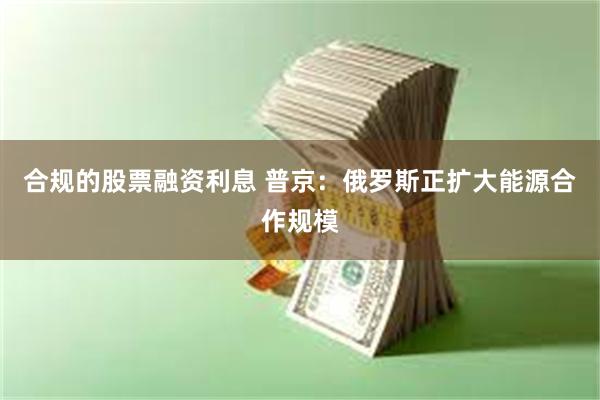 合规的股票融资利息 普京：俄罗斯正扩大能源合作规模