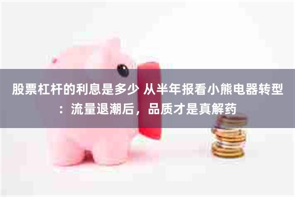 股票杠杆的利息是多少 从半年报看小熊电器转型：流量退潮后，品质才是真解药